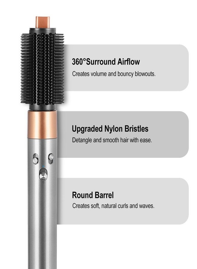 TEXOVYRAX Upgraded Round Volumizing Brush Attachment Compatible with Dyson Airwrap Multi-Styler, Reduced frizz for Voluminous Bouncy Style, fits HS01 HS05 i.d. Copper - Image 3
